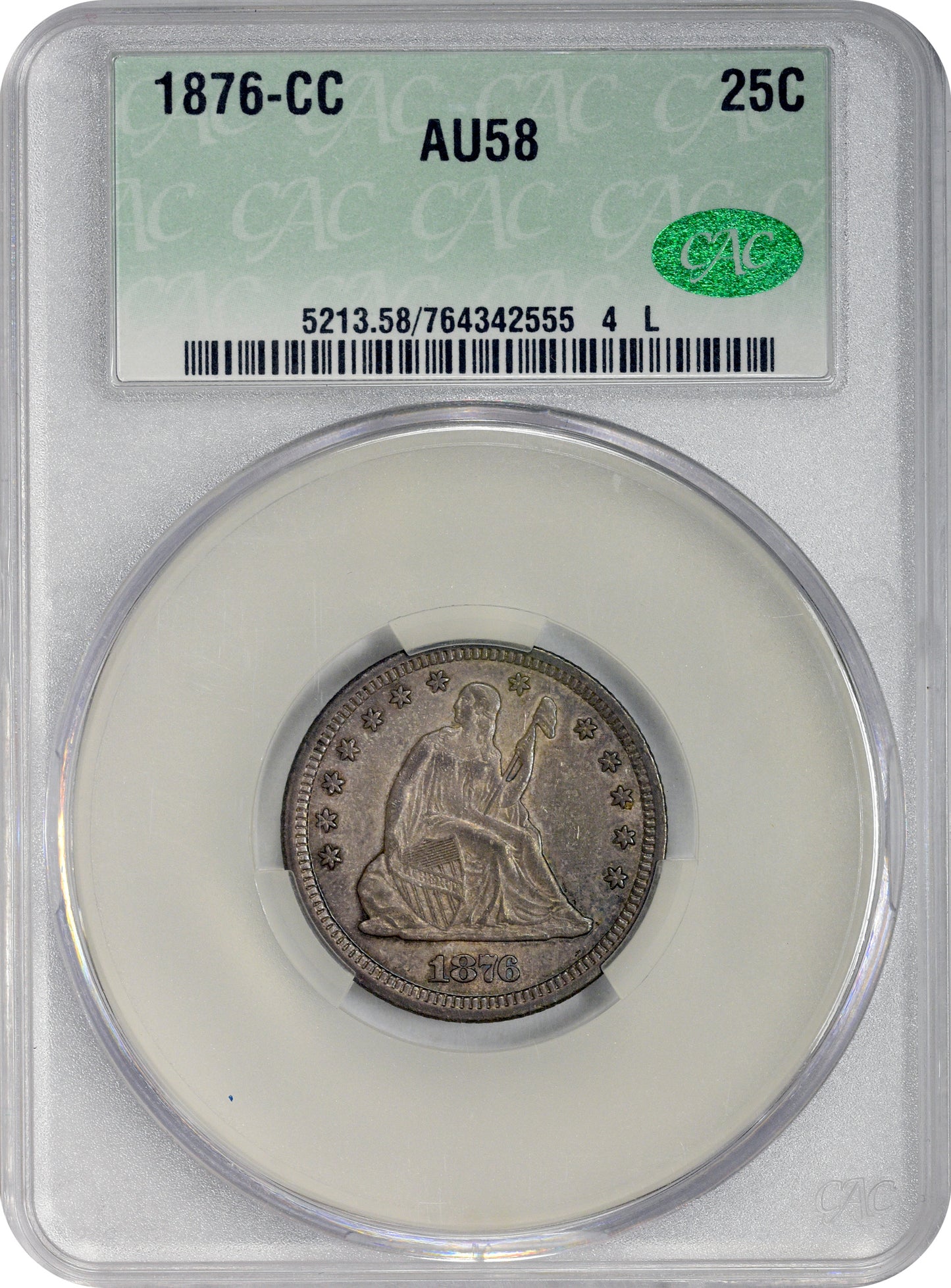 1876-CC 25C AU58 CACG HOLDER
