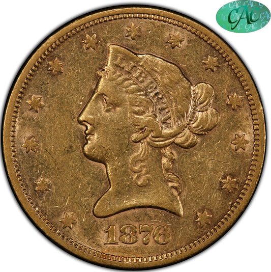 1876-S $10 AU50 PCGS CAC $10