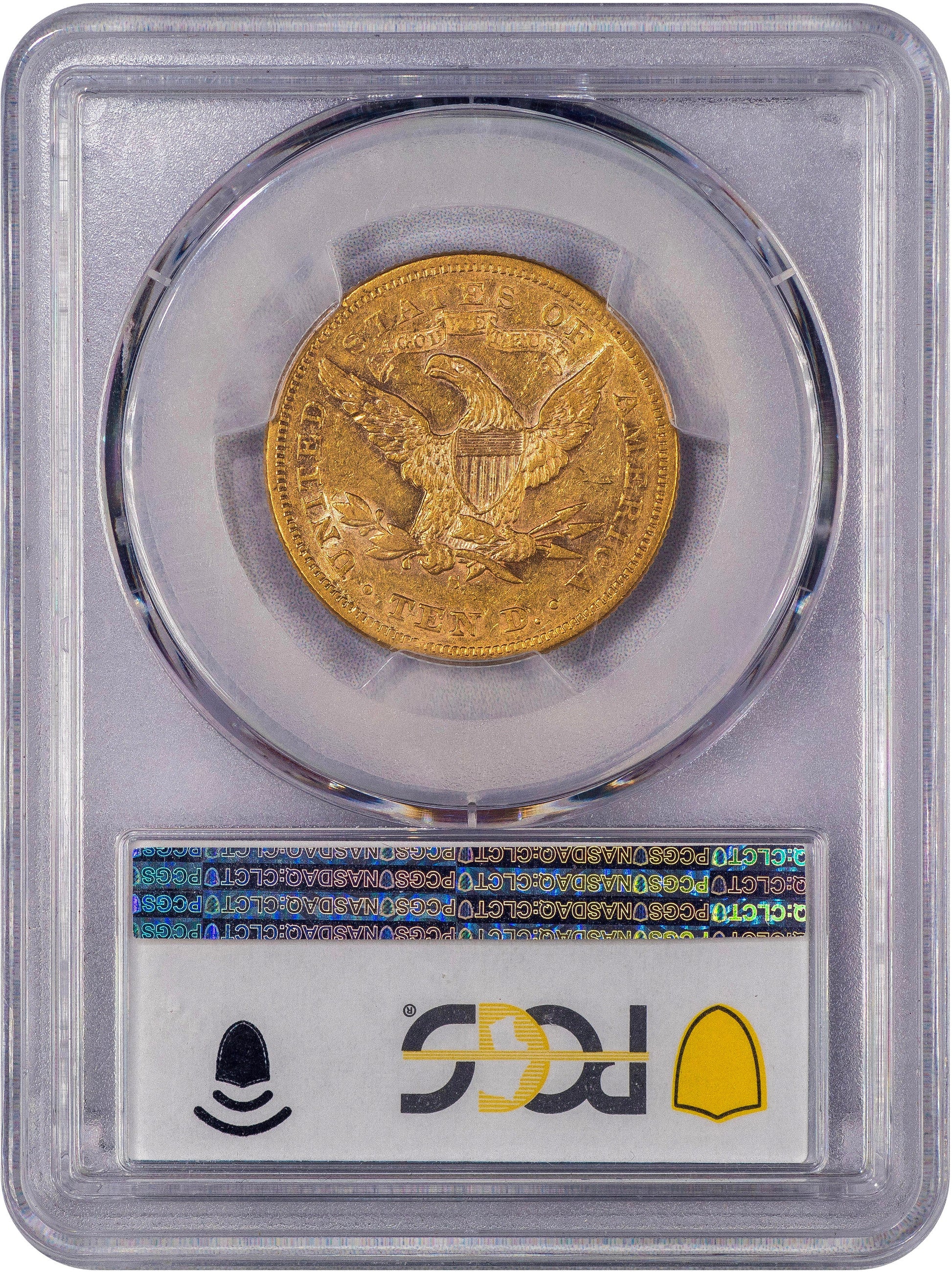 1876-S $10 San Francisco Liberty Head Eagle AU50 PCGS CAC REVERSE HOLDER