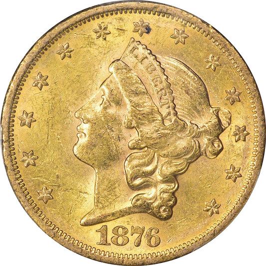 1876-S $20 MS60 PCGS