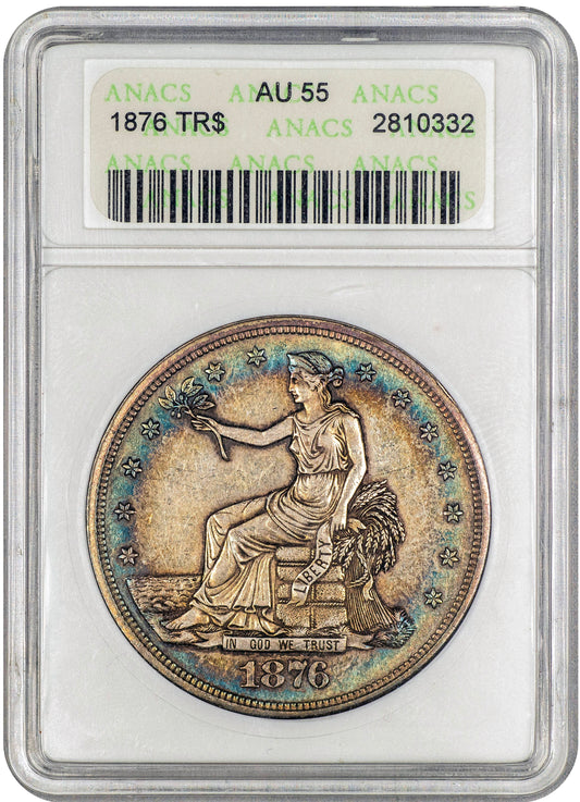 1876 T$1 AU55 OH ANACS HOLDER 