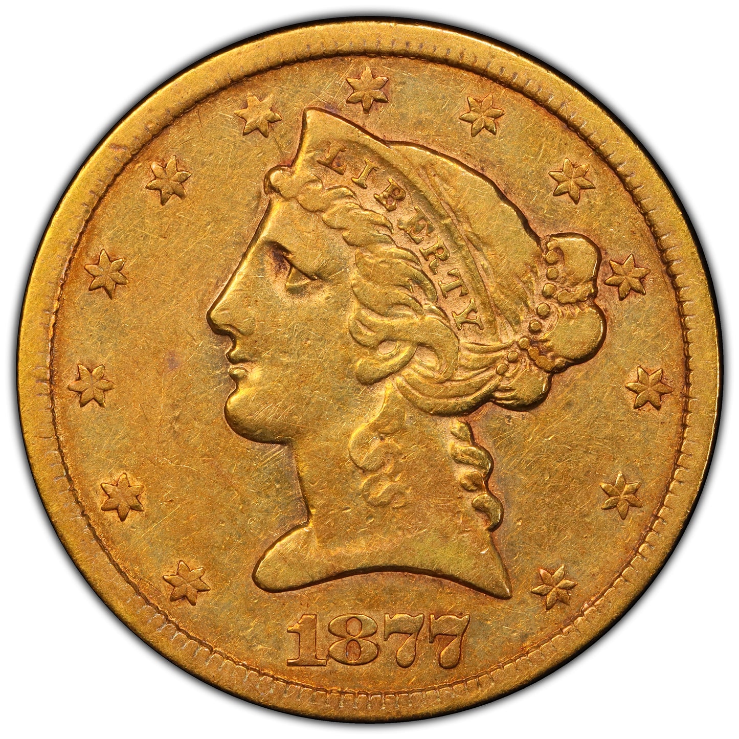 1877-CC Liberty Head Half Eagle $5 XF40 PCGS CAC