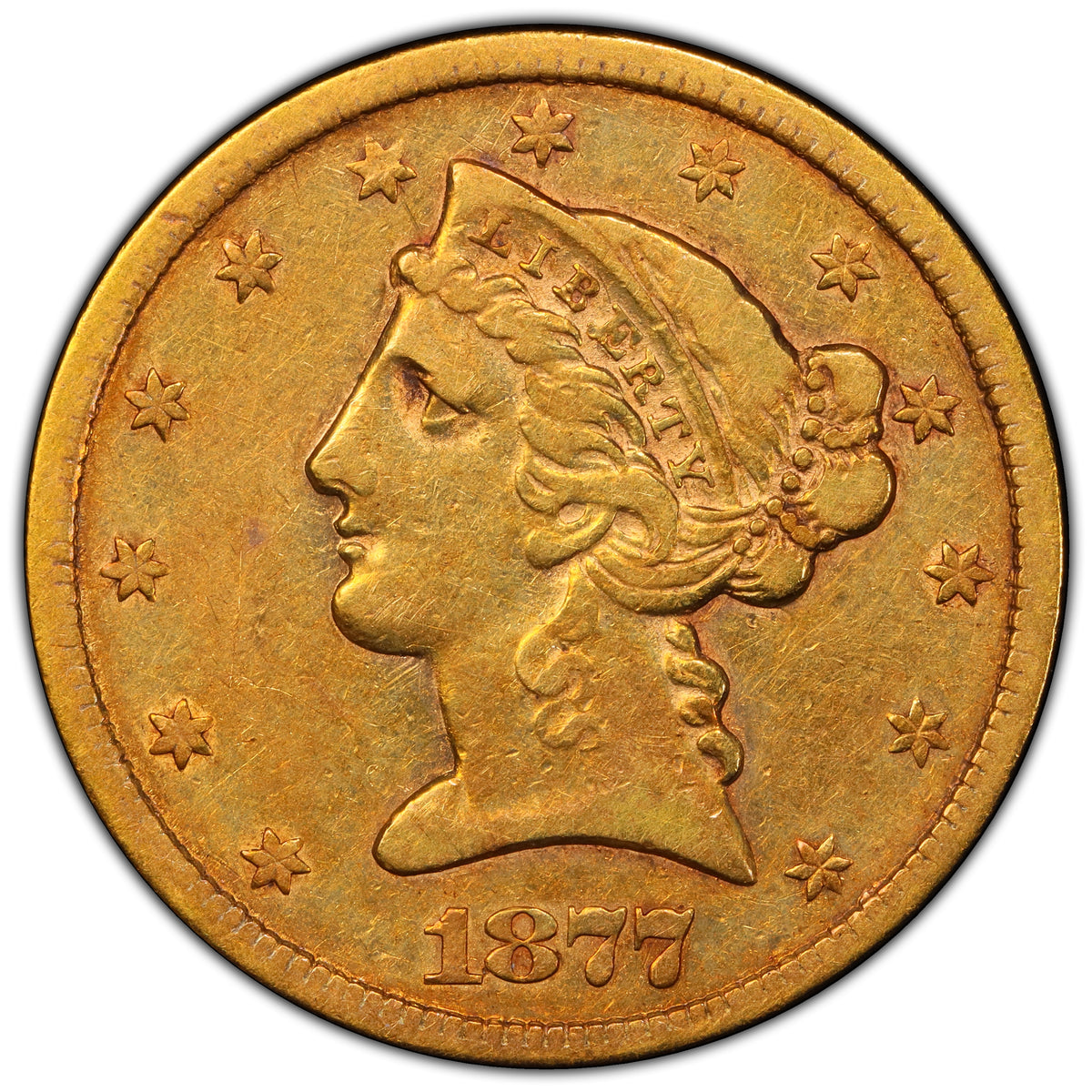 1877-CC Liberty Head Half Eagle $5 XF40 PCGS CAC