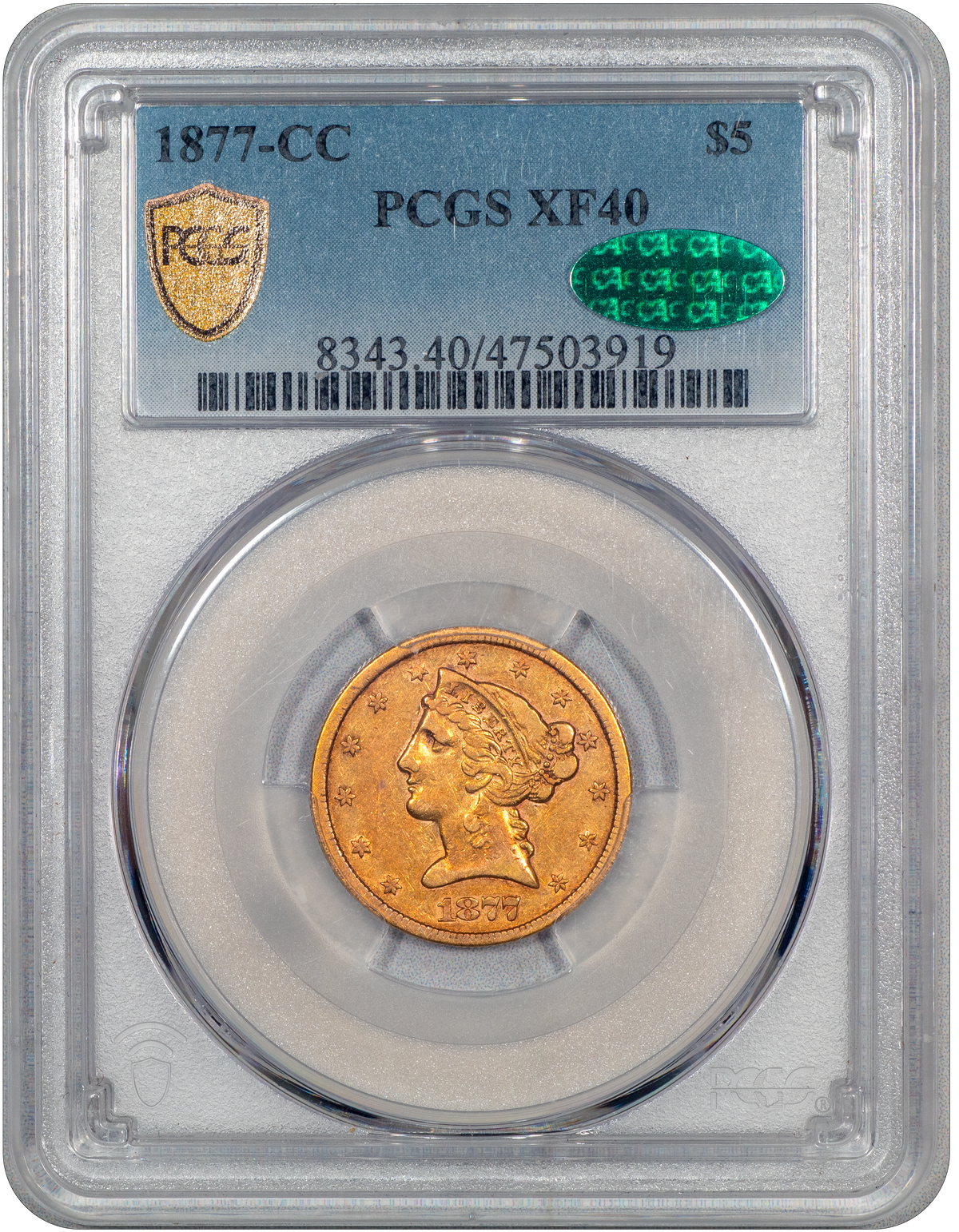 Buy 1877-CC Liberty Head Half Eagle $5 XF40 PCGS CAC – Paradime Coins