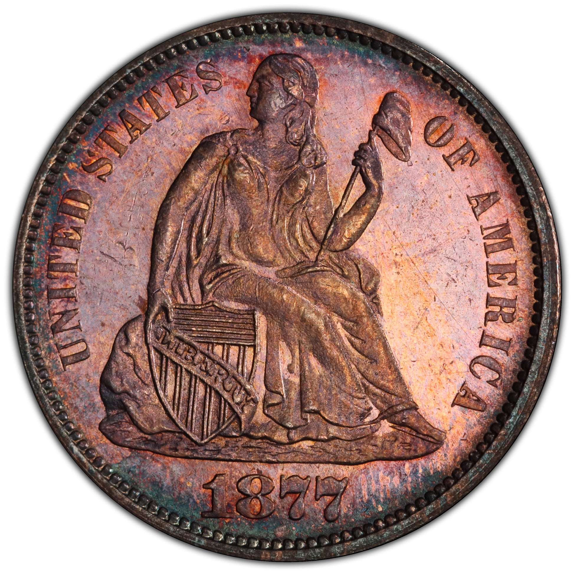 1877-S 10C MS64 PCGS CAC
