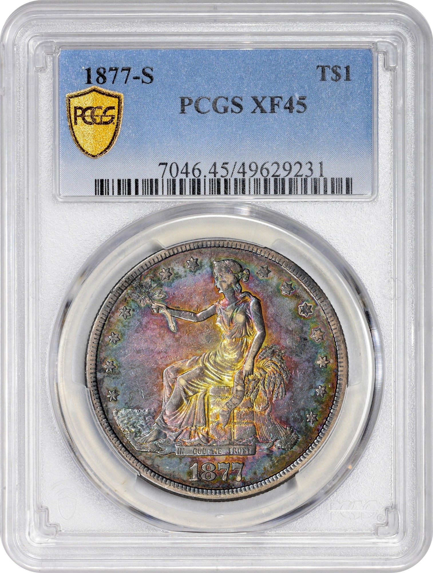 1877-S T$1 XF45 PCGS HOLDER