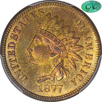 1877 1C MS65 RB PCGS CAC EEPS 1C