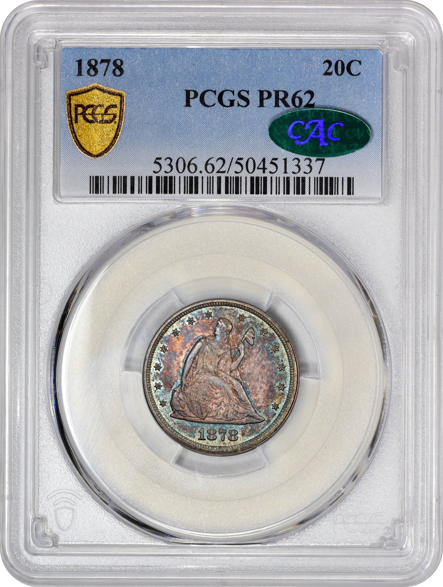 1878 20C PR62 PCGS CAC