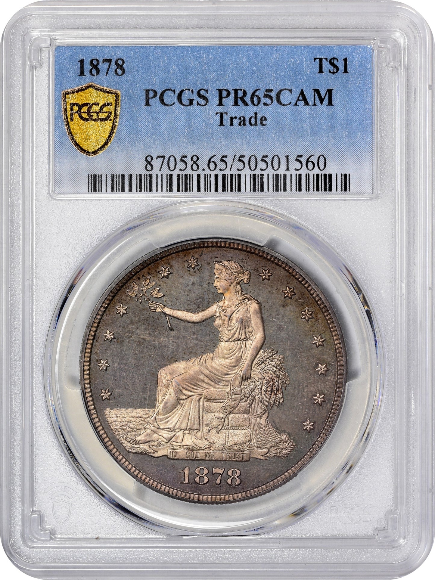 1878 T$1 PR65 CAM PCGS