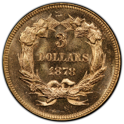 1878 $3 Ms65 Pcgs Cac