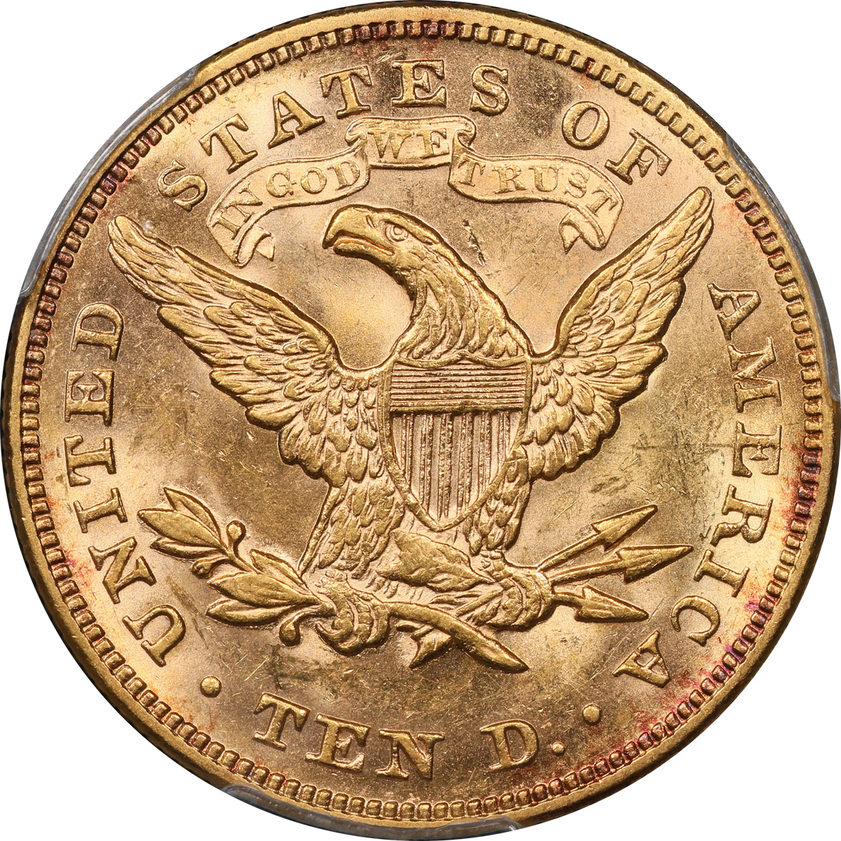 1878 Liberty Head Eagle $10 MS63 PCGS CAC Reverse