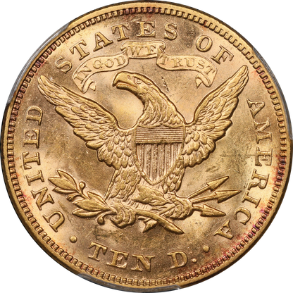 1878 Liberty Head Eagle $10 MS63 PCGS CAC Reverse