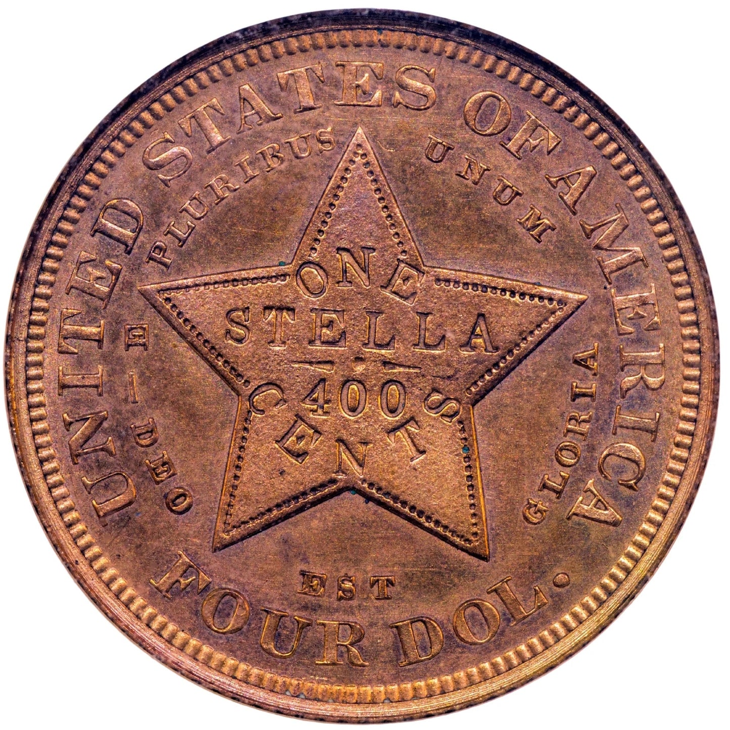 1879 $4 GILT J-1639 PR63 NGC CAC Others