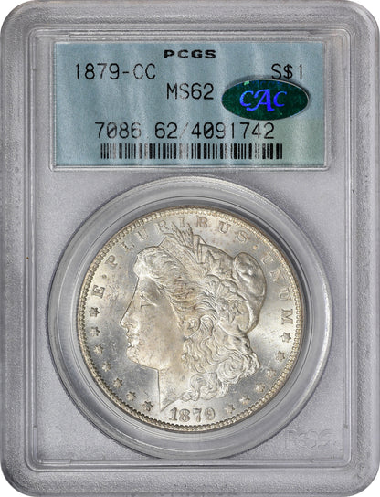 1879-CC $1 MS62 OGH PCGS CAC HOLDER WITH CAC GREEN STICKER 