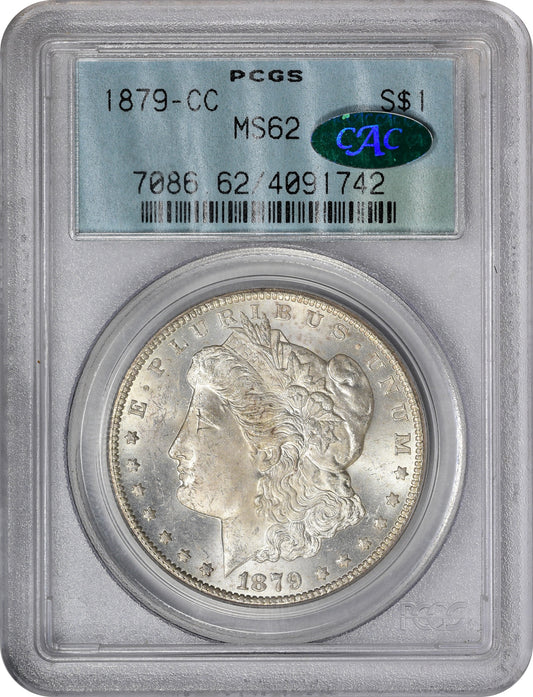 1879-CC $1 MS62 OGH PCGS CAC HOLDER WITH CAC GREEN STICKER 