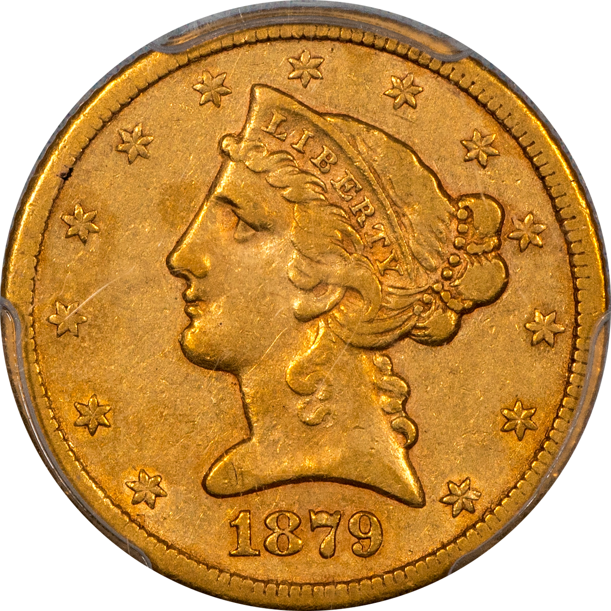 1879-CC Liberty Head Half Eagle $5 VF35 PCGS CAC