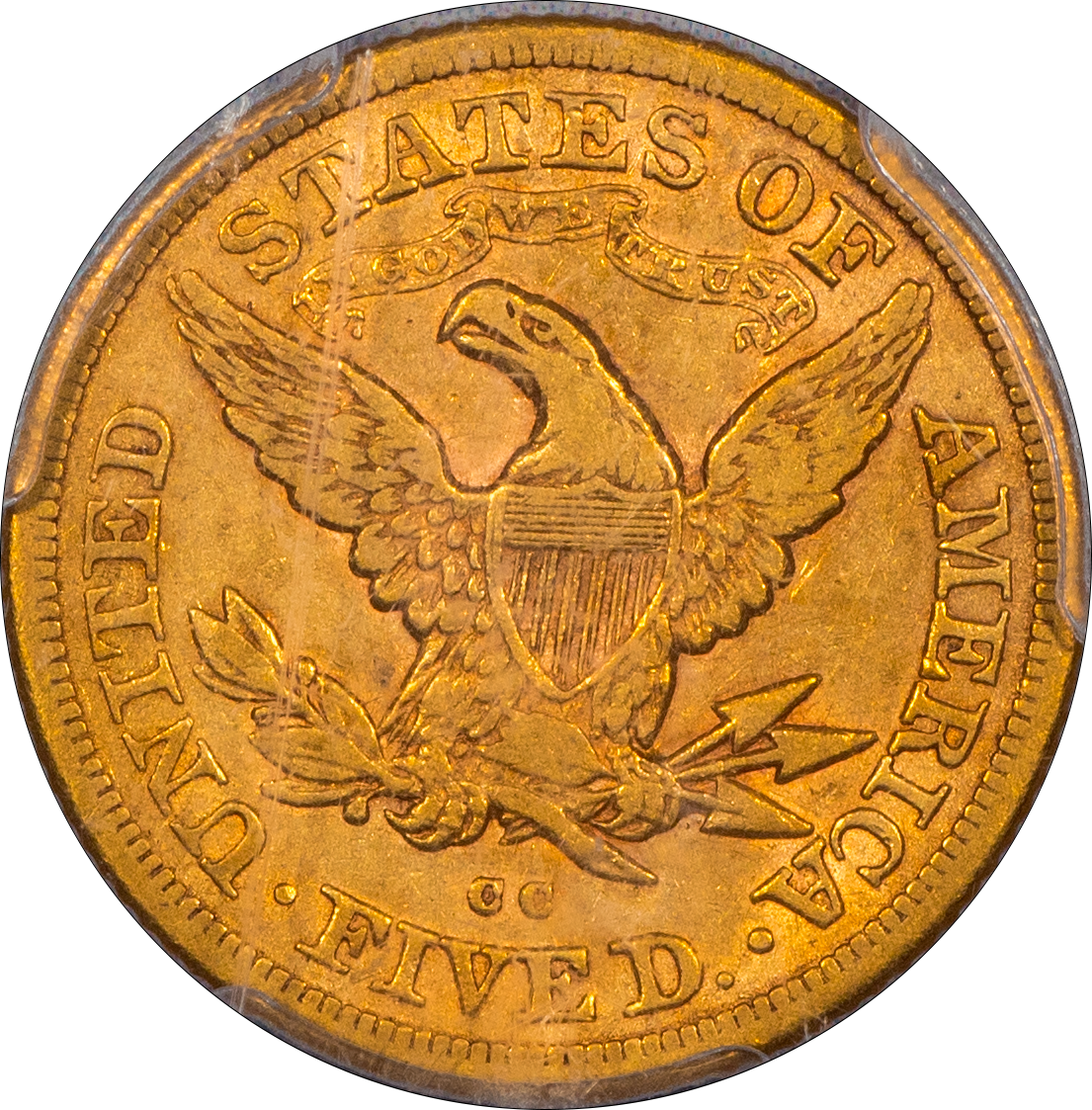 1879-CC Liberty Head Half Eagle $5 VF35 PCGS CAC Reverse