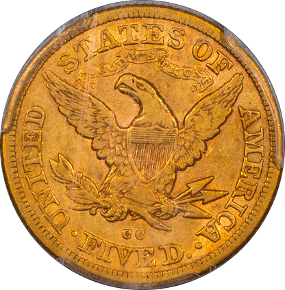 1879-CC Liberty Head Half Eagle $5 VF35 PCGS CAC Reverse