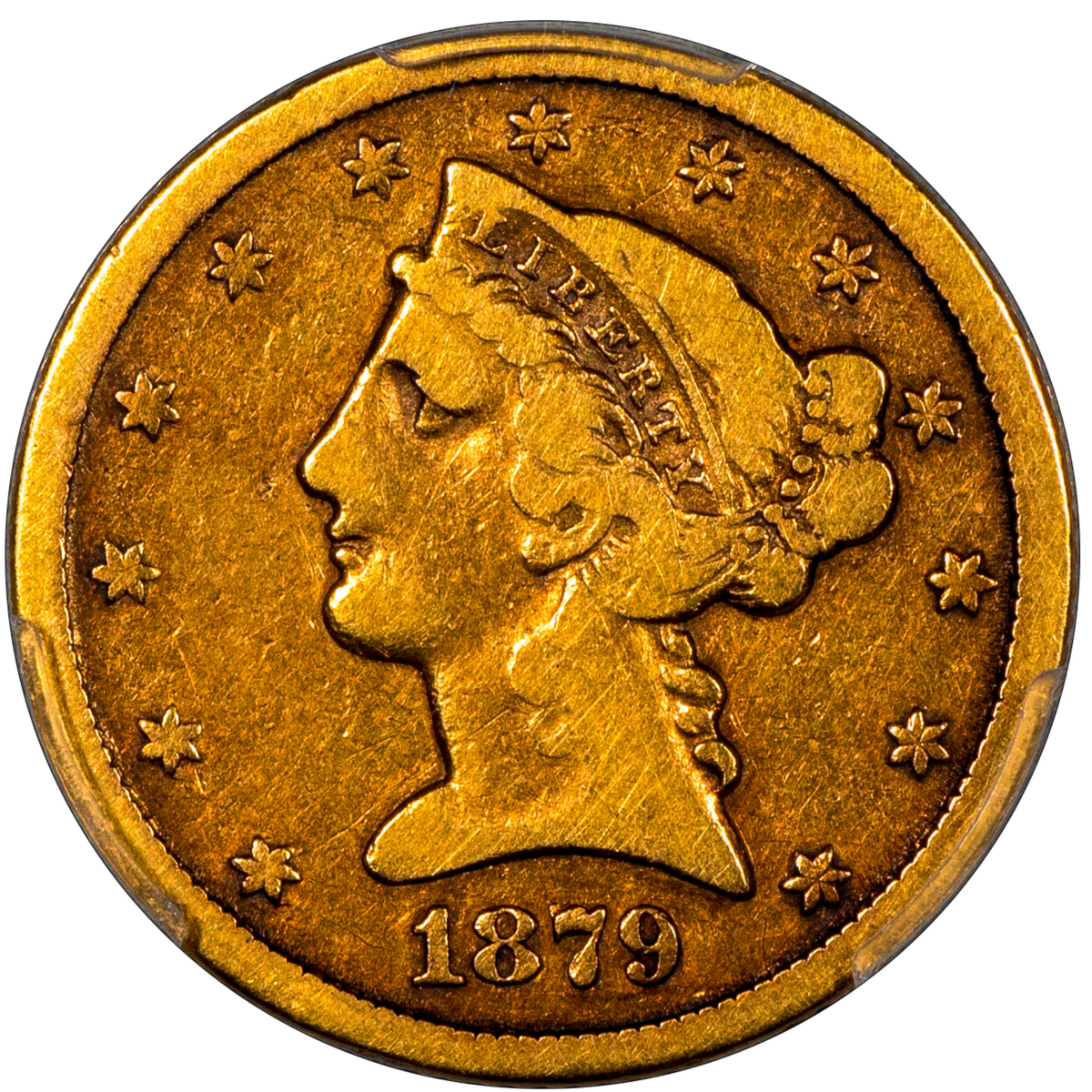 1879-CC Liberty Head Half Eagle $5 VG08 PCGS CAC
