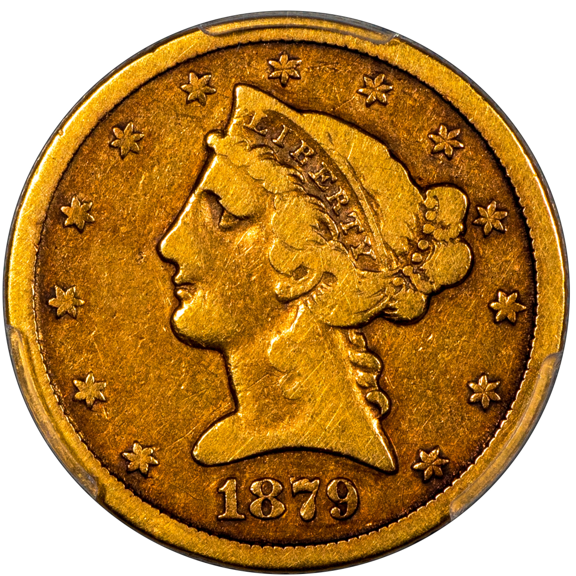 1879-CC Liberty Head Half Eagle $5 VG08 PCGS CAC