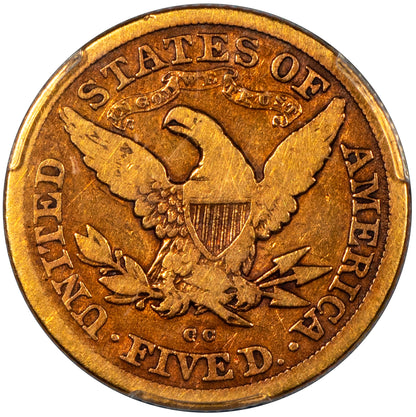1879-CC Liberty Head Half Eagle $5 VG08 PCGS CAC Reverse
