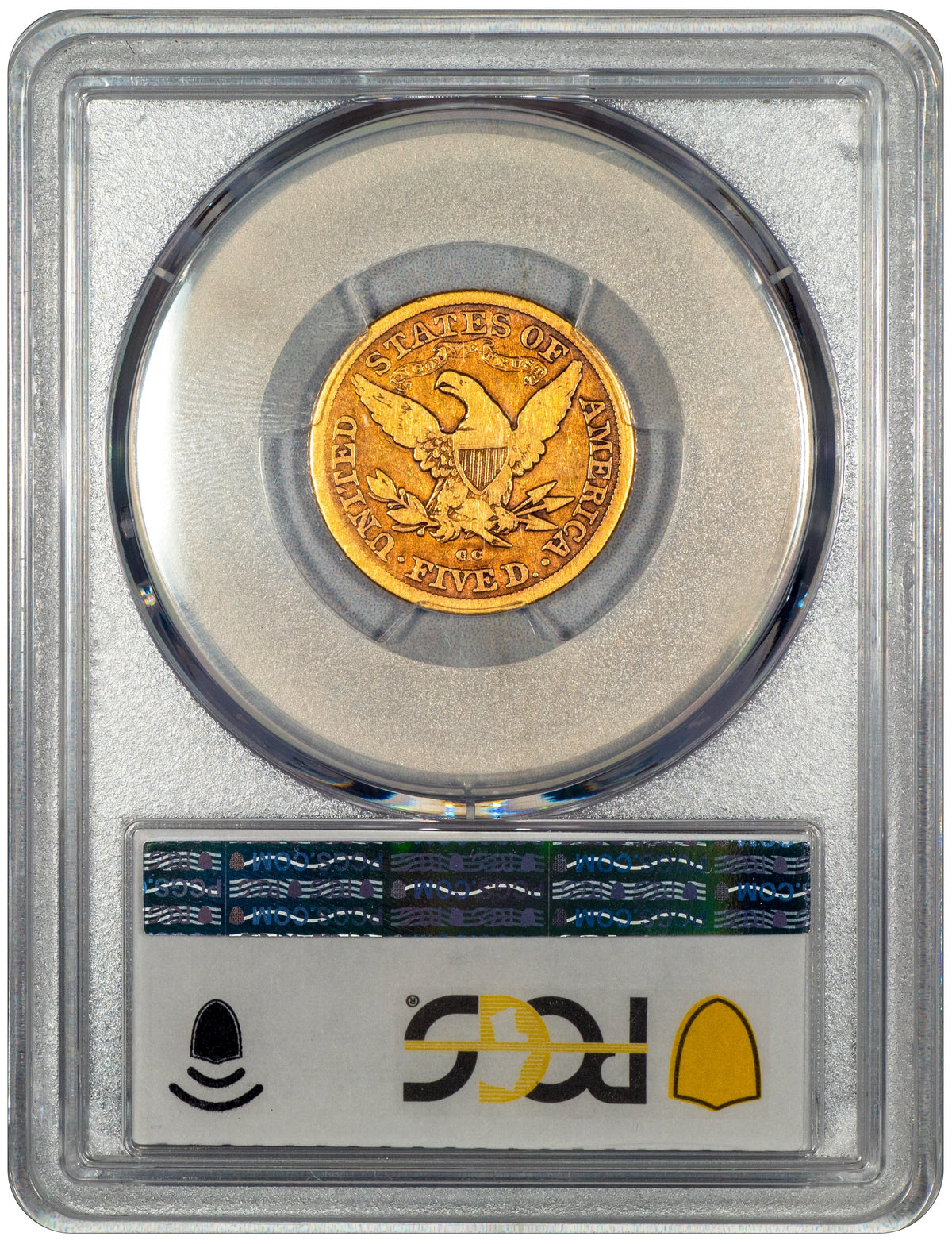 1879-CC Liberty Head Half Eagle $5 VG08 PCGS CAC Reverse Holder