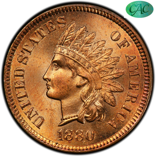 1880 1C MS66 + RD PCGS CAC 1C