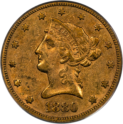 1880-CC $10 CARSON CITY LIBERTY HEAD EAGLE XF45 PCGS CAC