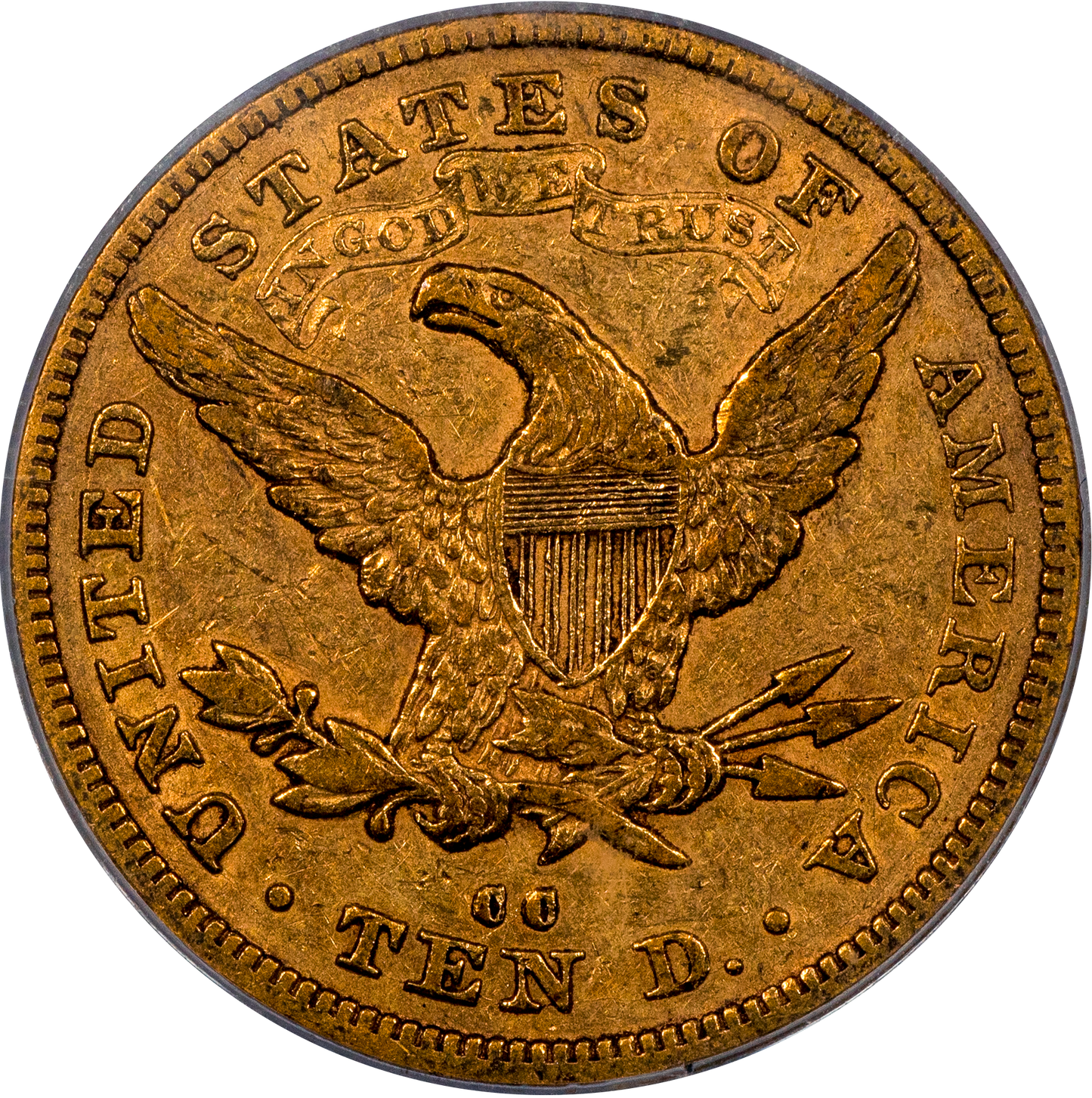 1880-CC $10 CARSON CITY LIBERTY HEAD EAGLE XF45 PCGS CAC