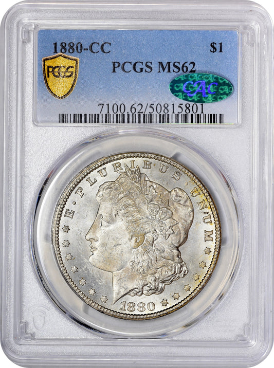 1880-CC $1 MS62 PCGS CAC HOLDER WITH CAC STICKER