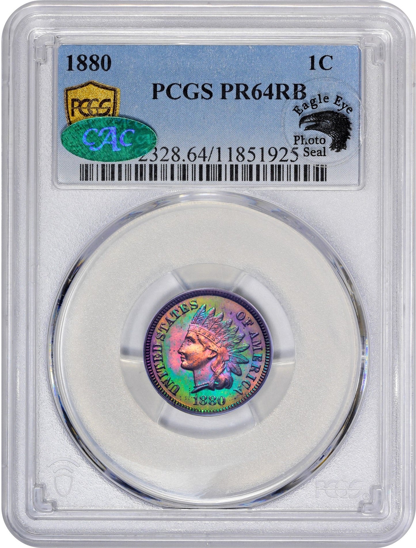 1880 1C PR64 RB PCGS CAC EEPS