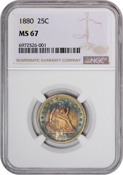 1880 25C MS67 NGC HOLDER