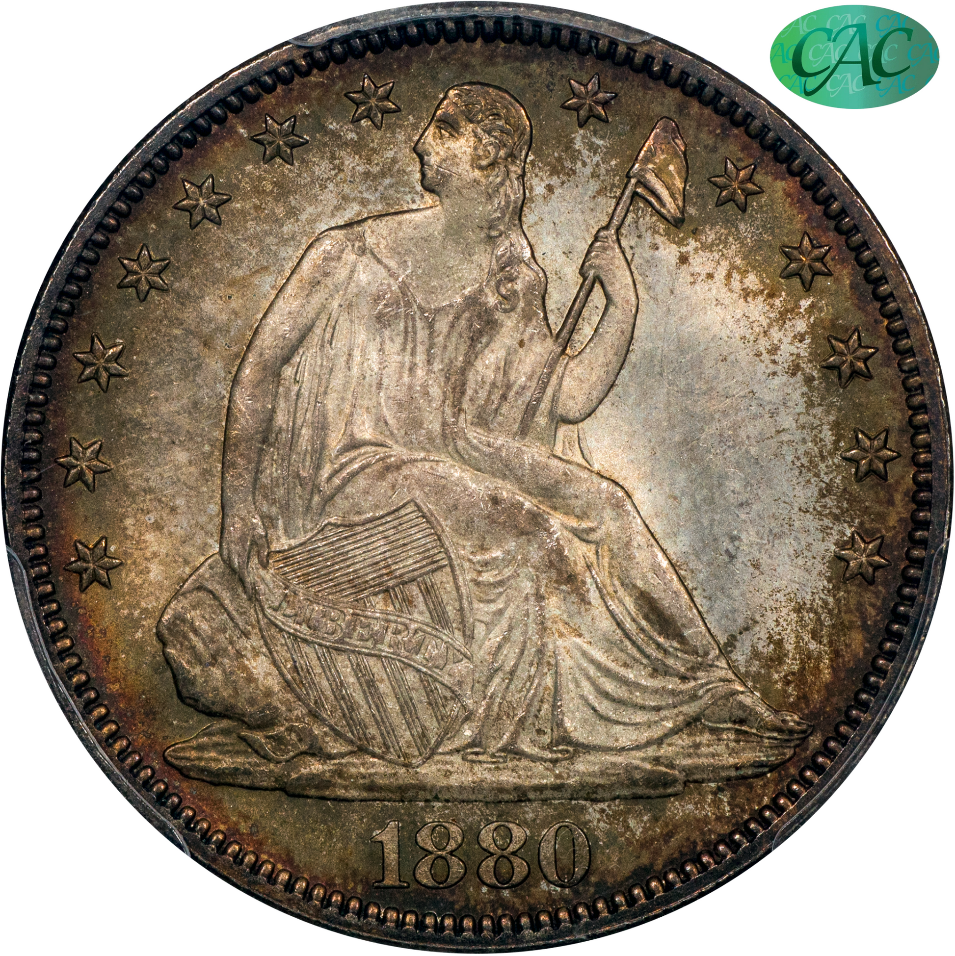 1880 50C Liberty Seated Half Dollar MS66 PCGS CAC