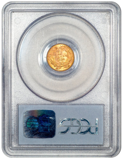 1880 G$1 Liberty Gold Dollar MS66 PCGS reverse holder