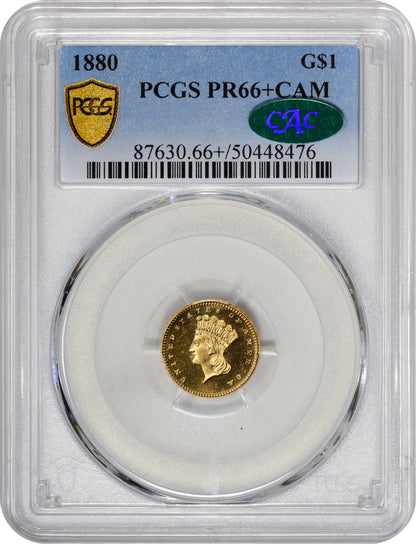1880 G$1 PR66+ CAM PCGS CAC HOLDER  WITH CAC STICKER