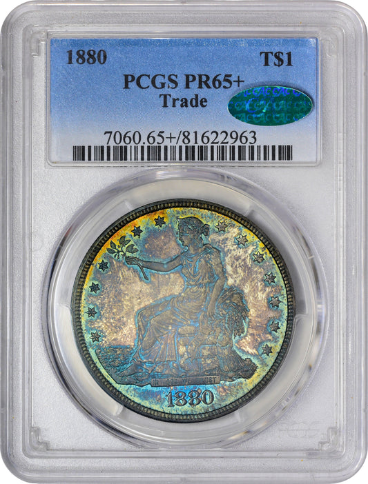 1880 T$1 PR65+ PCGS CAC HOLDER WITH CAC STICKER