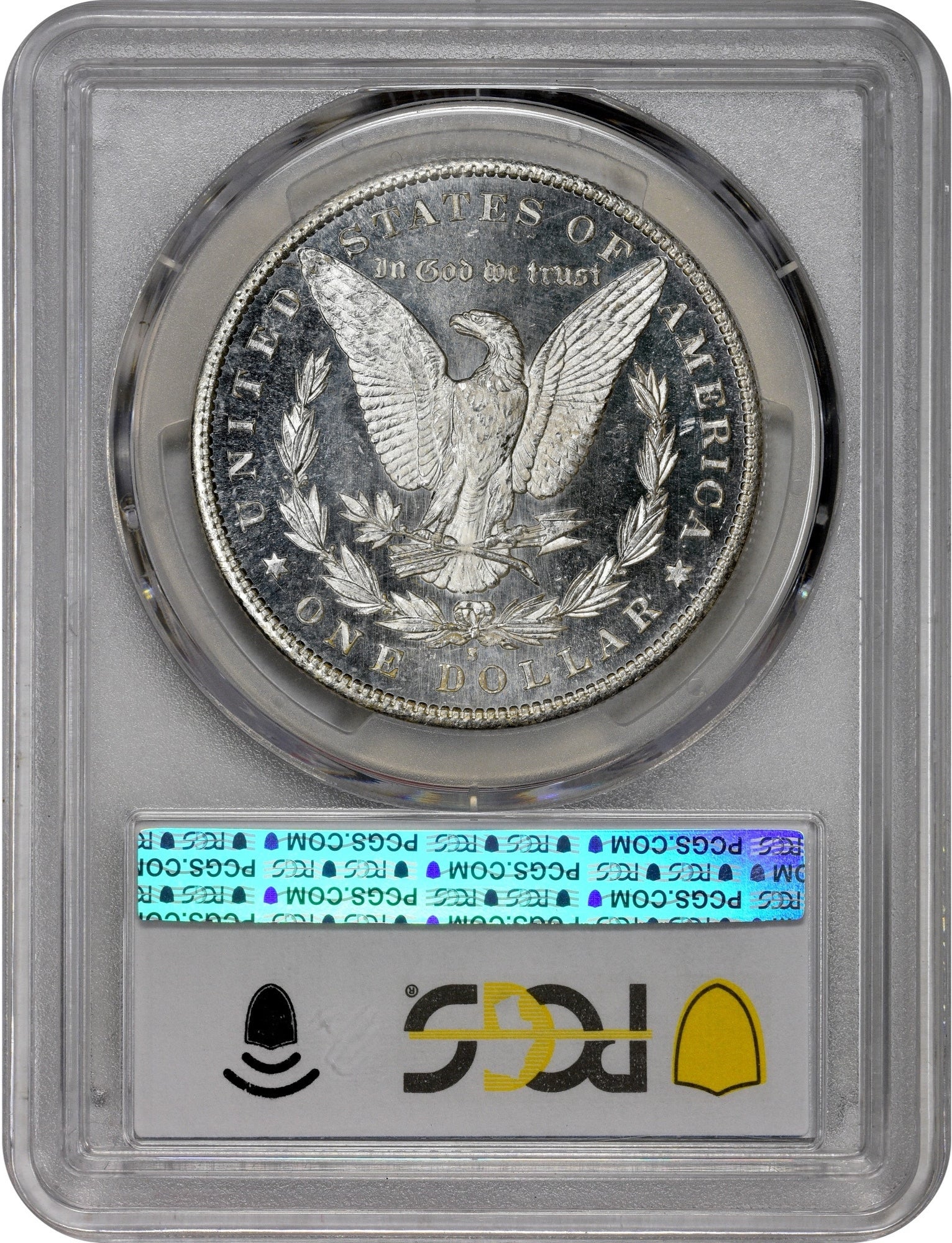 1881-S $1 MS66 DMPL PCGS CAC REVERSE HOLDER