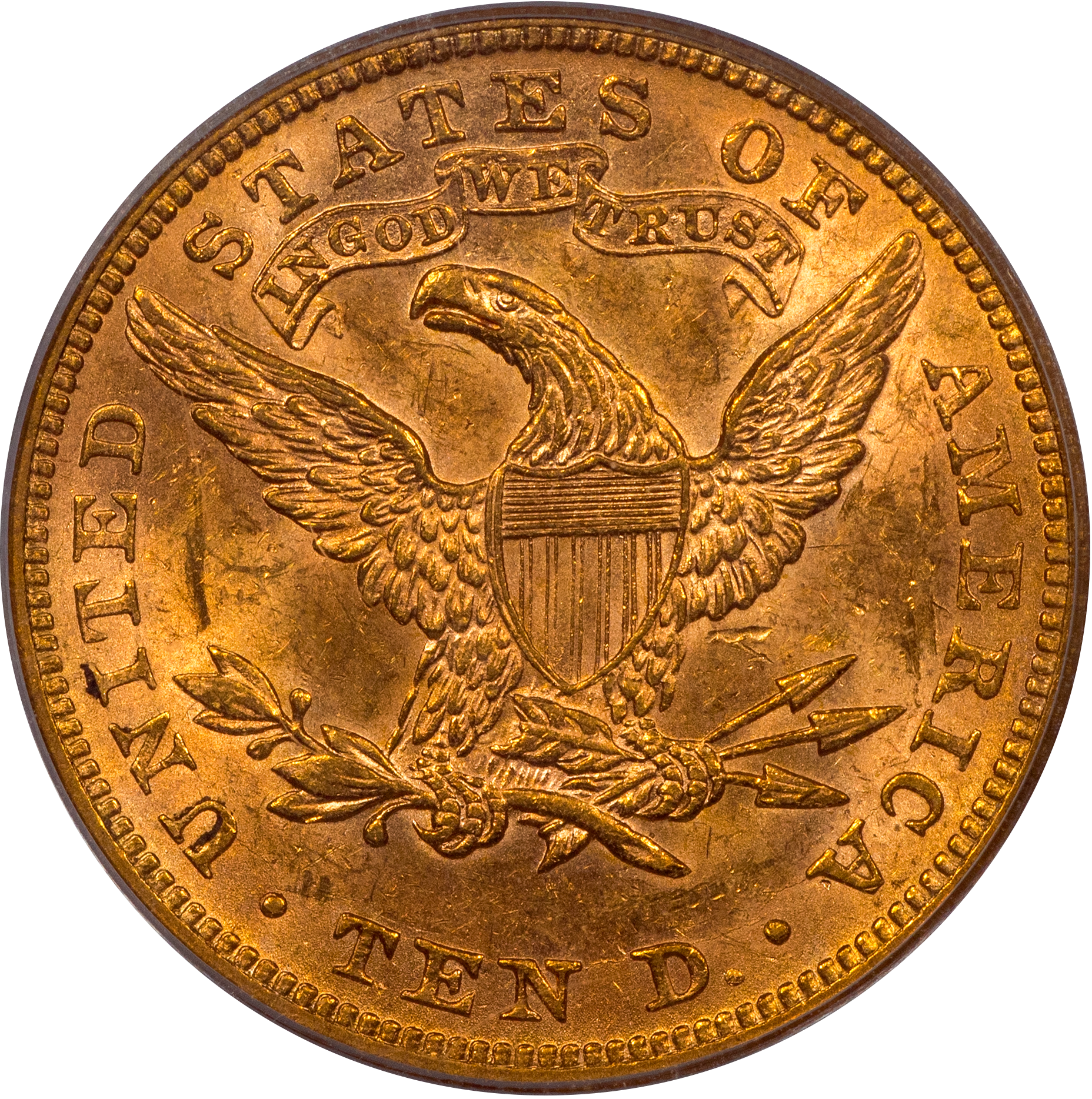 1881 $10 LIBERTY HEAD EAGLE AU58 OGH PCGS CAC