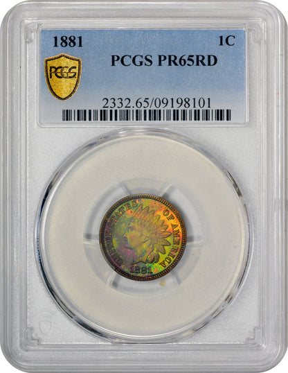 1881 1C PR65 RD PCGS HOLDER 