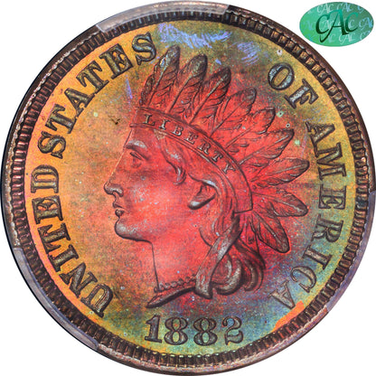 1882 1C Pr66 Rb Pcgs Cac