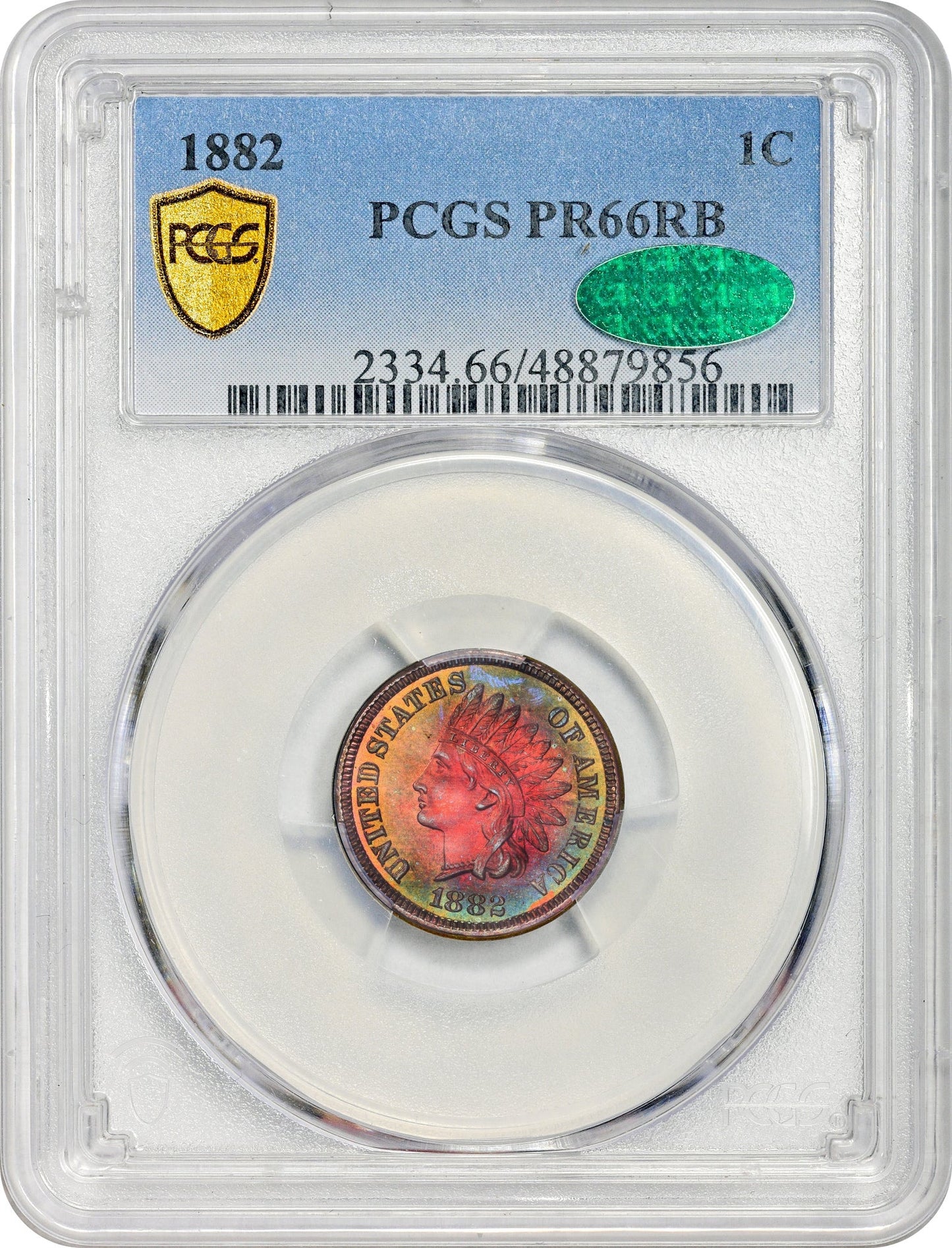 1882 1C Pr66 Rb Pcgs Cac