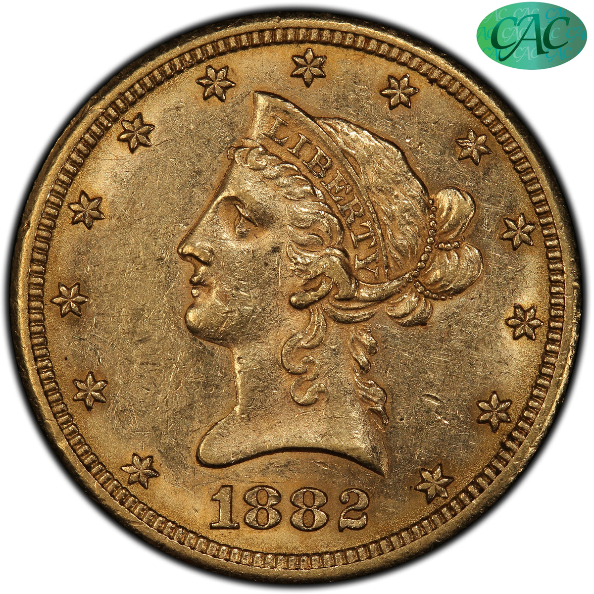 1882-CC Liberty Head Eagle $10 AU58 PCGS CAC