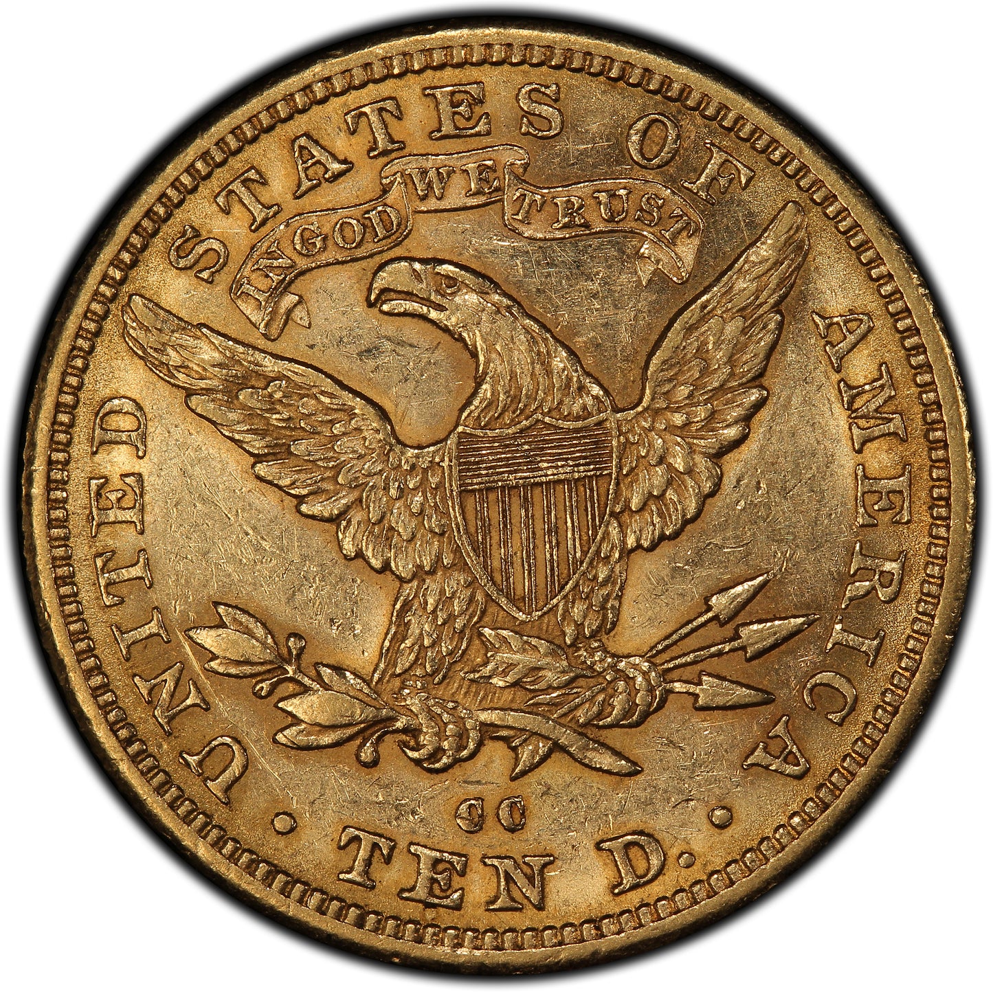 1882-CC Liberty Head Eagle $10 AU58 PCGS CAC Reverse