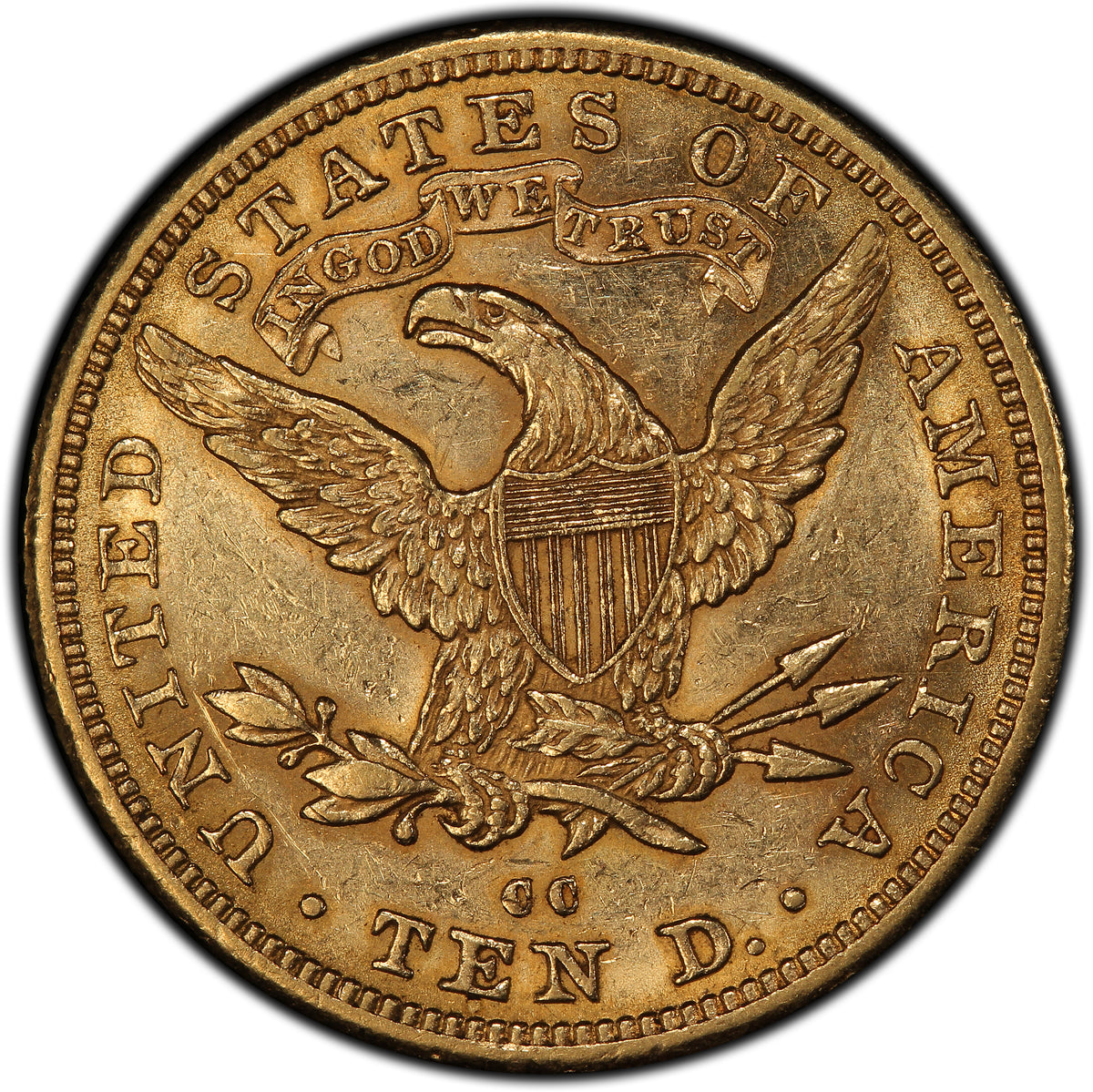 1882-CC Liberty Head Eagle $10 AU58 PCGS CAC Reverse