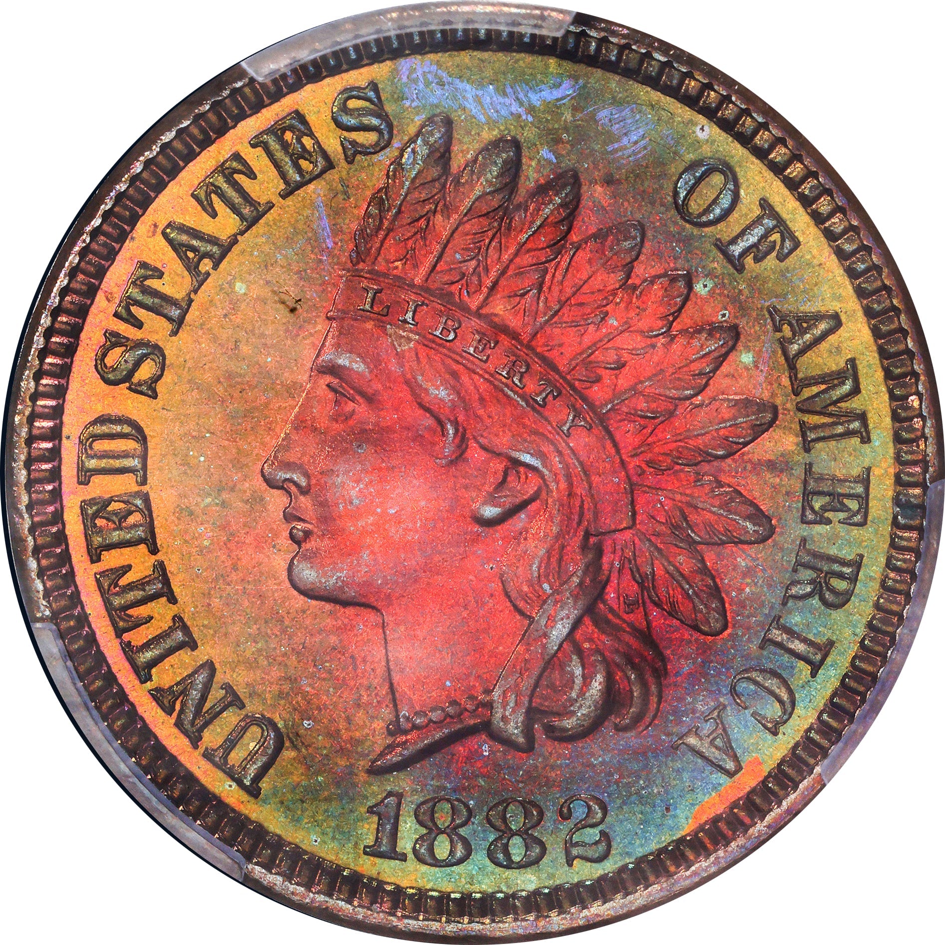 1882 1C Pr66 Rb Pcgs Cac