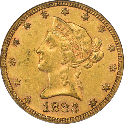 1883-CC $10 AU50 OGH PCGS GOLD CAC