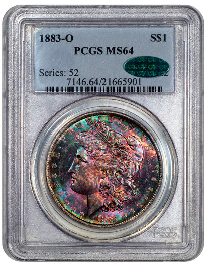 1883-O Morgan Dollar $1 MS64 PCGS CAC Holder With Green CAC Sticker