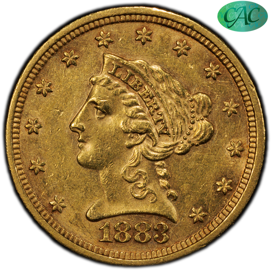 1883 Liberty Head Quarter Eagle $2.5 AU55 PCGS CAC