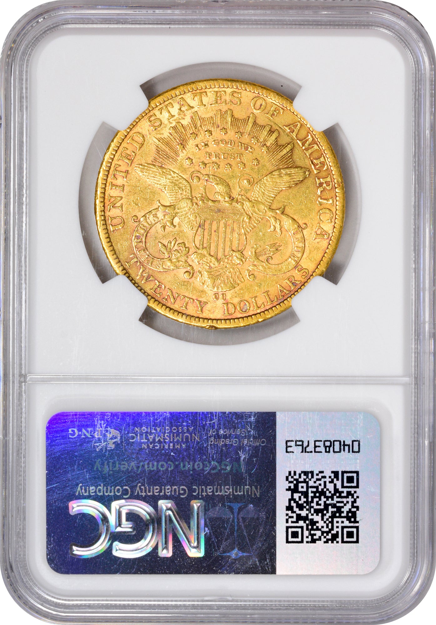 1884-CC $20 AU53 NGC REV HOLDER