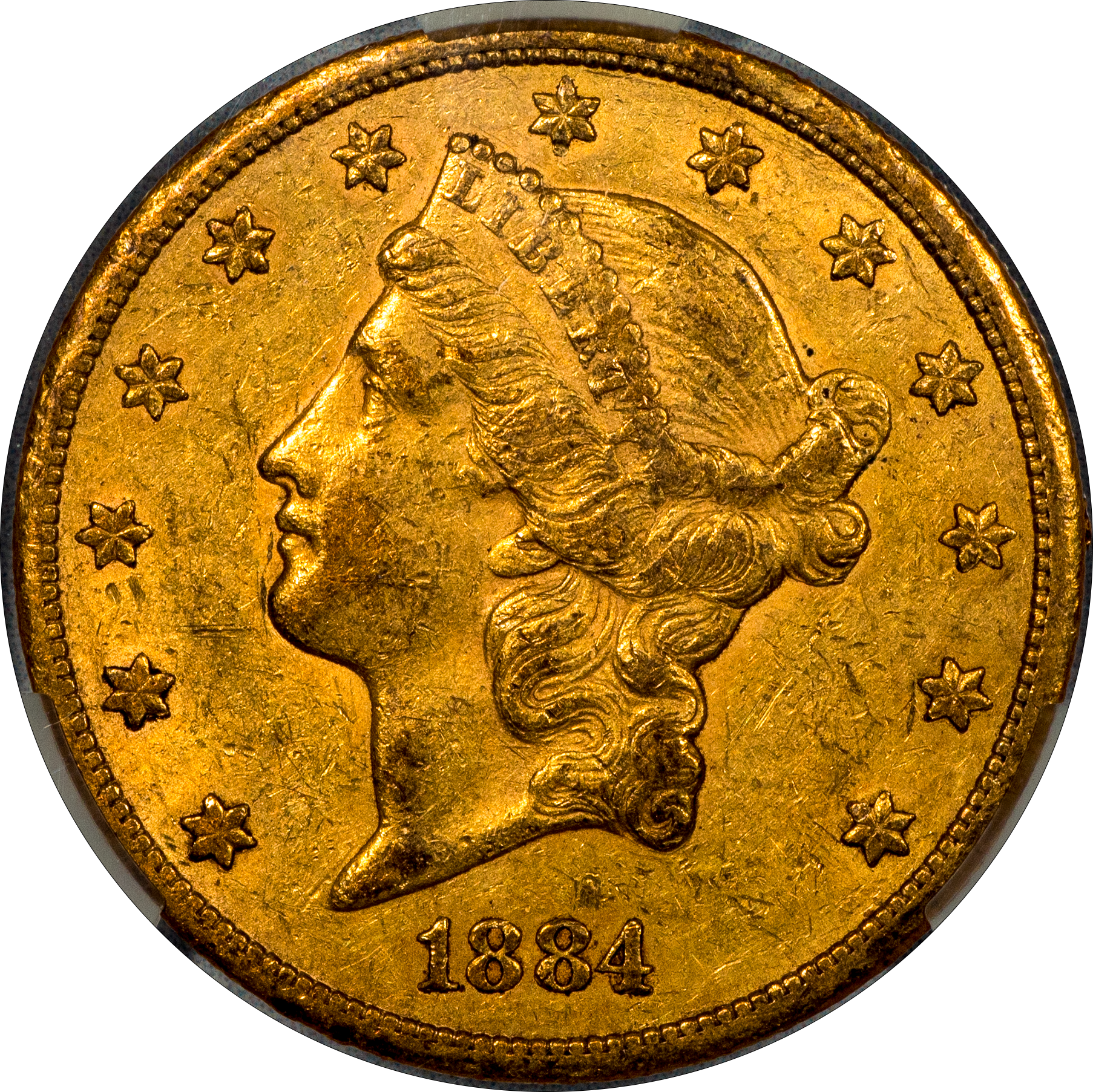 1884-CC Liberty Double Eagle $20 XF45 CACG